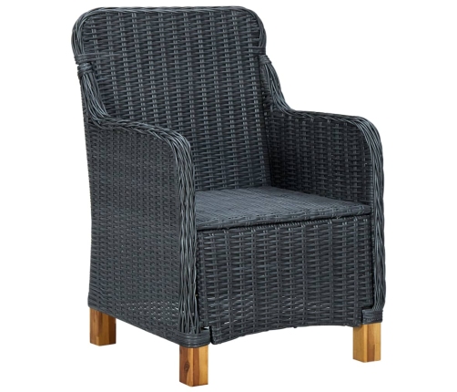Set comedor jardín 9 pzas cojines ratán sintético gris oscuro