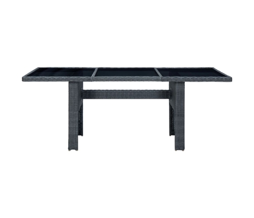 Set comedor jardín 9 pzas cojines ratán sintético gris oscuro