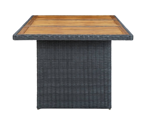 Set comedor jardín 9 pzas cojines ratán sintético gris oscuro