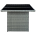 Set comedor jardín 7 pzas y cojines ratán sintético gris claro