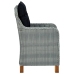 Set comedor jardín 7 pzas y cojines ratán sintético gris claro