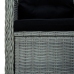 Set comedor jardín 7 pzas y cojines ratán sintético gris claro