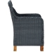 Set comedor jardín 9 piezas cojines ratán sintético gris oscuro