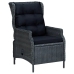 Set comedor jardín 9 piezas cojines ratán sintético gris oscuro