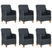 Set comedor jardín 9 piezas cojines ratán sintético gris oscuro