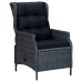Set comedor jardín 9 piezas cojines ratán sintético gris oscuro