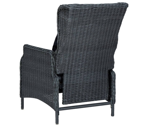 Set comedor jardín 9 piezas cojines ratán sintético gris oscuro