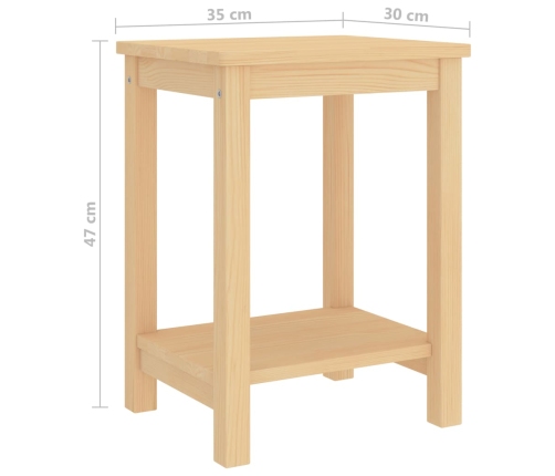 Mesitas de noche madera maciza de pino natural 35x30x47cm