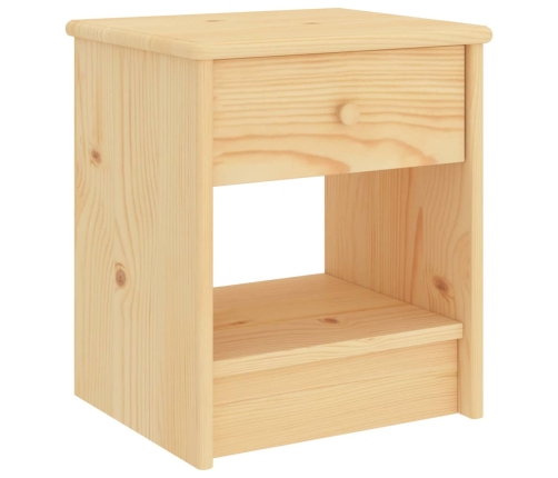 Mesita de noche madera maciza de pino madera clara 35x30x40 cm