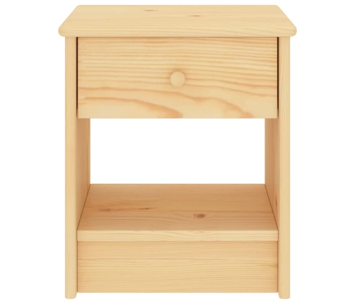 Mesita de noche madera maciza de pino madera clara 35x30x40 cm