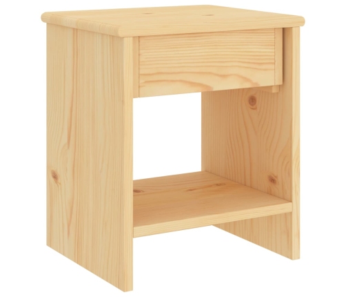 Mesita de noche madera maciza de pino madera clara 35x30x40 cm