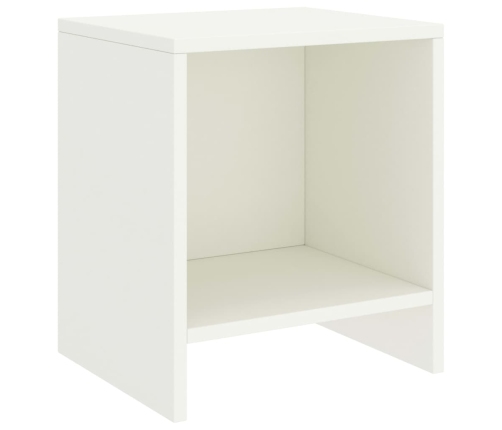 Mesita de noche madera maciza de mango blanco 35x30x40 cm