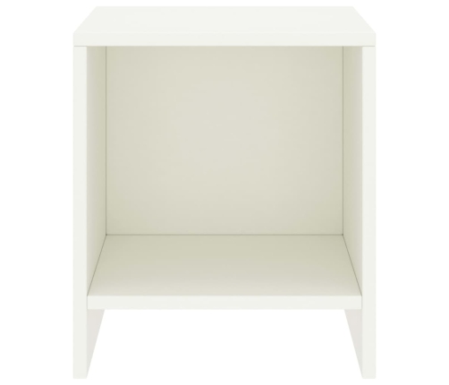 Mesita de noche madera maciza de mango blanco 35x30x40 cm