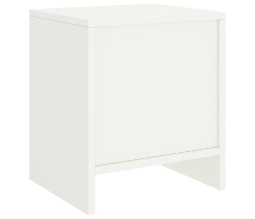 Mesita de noche madera maciza de mango blanco 35x30x40 cm