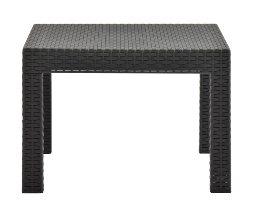 Mesa de jardín PP ratán gris antracita 58x58x41 cm