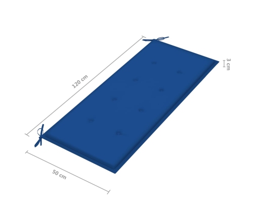 Banco de jardín 2 plazas madera eucalipto gris y cojín 120 cm