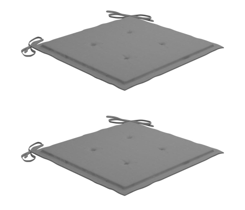 Sillas de jardín con cojines 2 uds madera maciza de acacia gris