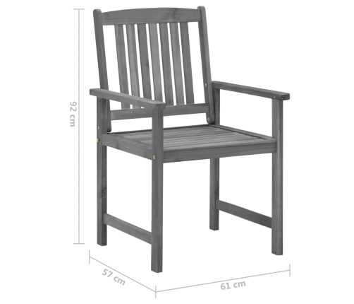 Sillas de jardín con cojines 4 uds madera maciza de acacia gris