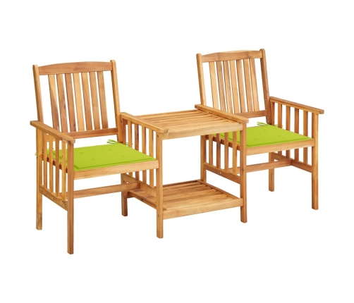 Sillas y mesita de jardín con cojines madera maciza acacia