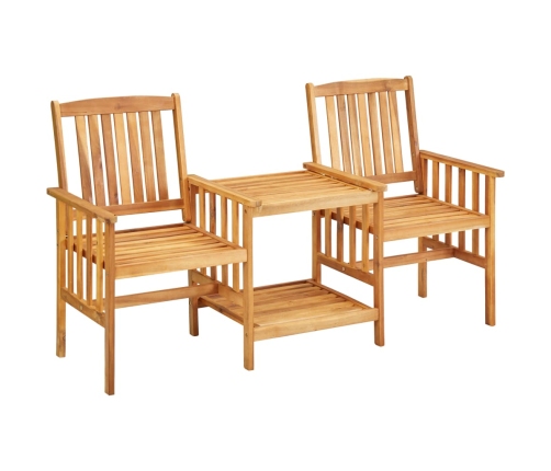 Sillas y mesita de jardín con cojines madera maciza acacia
