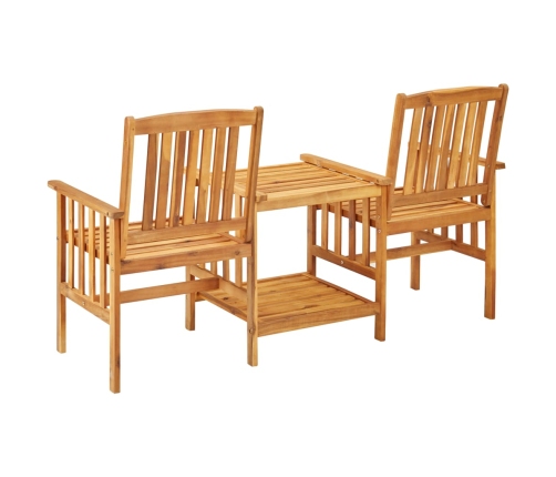 Sillas y mesita de jardín con cojines madera maciza acacia