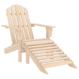 Silla jardín Adirondack con otomana madera maciza de abeto
