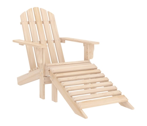 Silla jardín Adirondack con otomana madera maciza de abeto