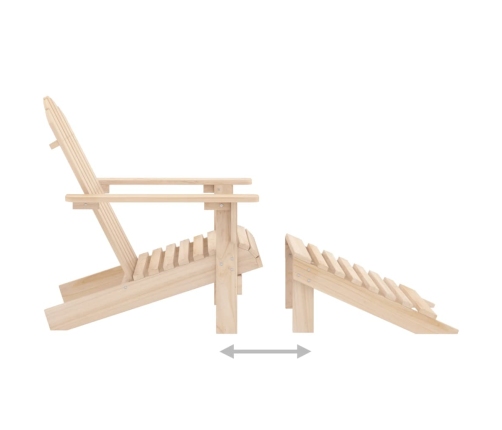 Silla jardín Adirondack con otomana madera maciza de abeto