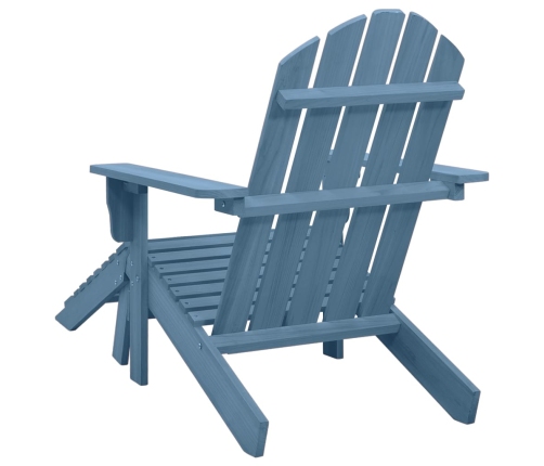 Silla jardín Adirondack con otomana madera maciza de abeto azul