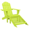 Silla jardín Adirondack con otomana madera maciza abeto verde