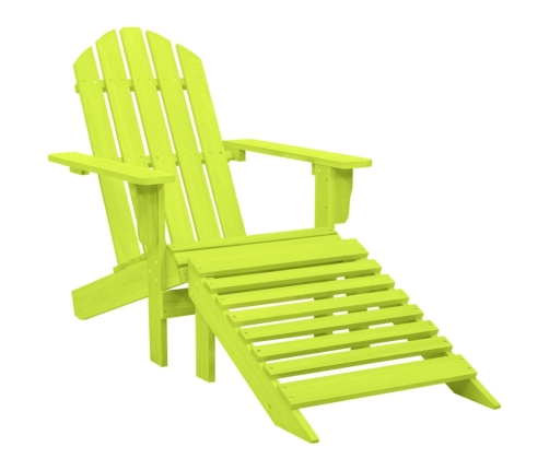 Silla jardín Adirondack con otomana madera maciza abeto verde