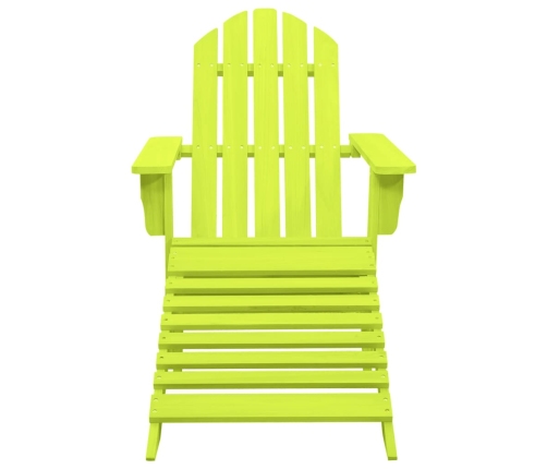 Silla jardín Adirondack con otomana madera maciza abeto verde