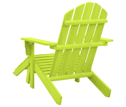 Silla jardín Adirondack con otomana madera maciza abeto verde