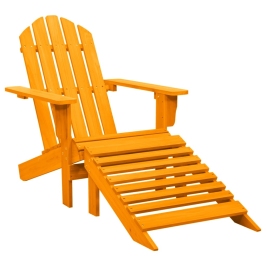 Silla jardín Adirondack con otomana madera maciza abeto naranja