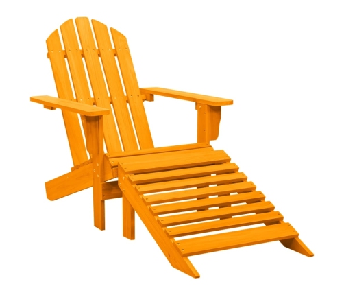 Silla jardín Adirondack con otomana madera maciza abeto naranja