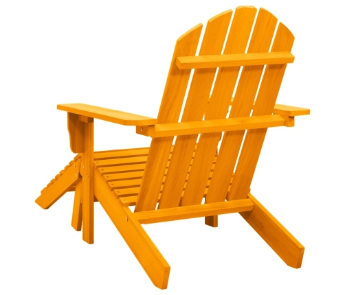 Silla jardín Adirondack con otomana madera maciza abeto naranja