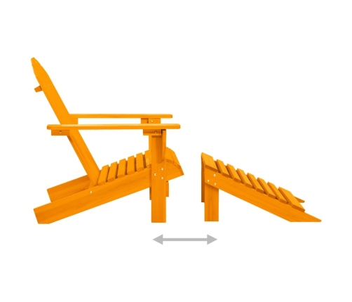 Silla jardín Adirondack con otomana madera maciza abeto naranja