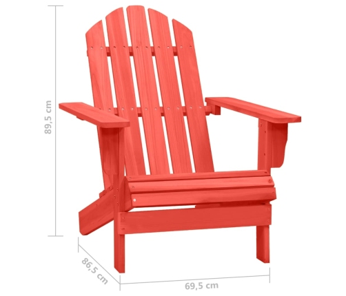 Silla de jardín Adirondack madera maciza de abeto rojo