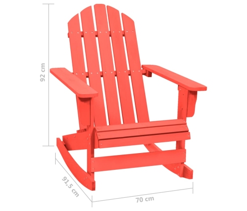 vidaXL Silla mecedora de jardín Adirondack madera maciza de abeto rojo