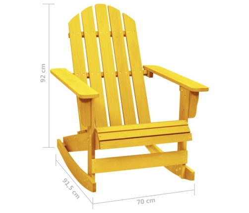 vidaXL Silla mecedora jardín Adirondack madera maciza abeto amarillo