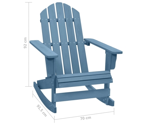 Silla mecedora de jardín Adirondack madera maciza de abeto azul