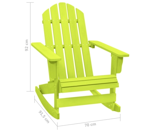 vidaXL Silla mecedora de jardín Adirondack madera maciza abeto verde