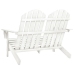 Silla Adirondack de jardín 2 plazas madera de abeto blanco