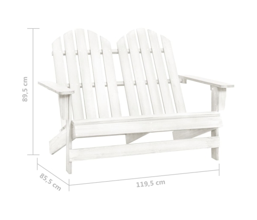 Silla Adirondack de jardín 2 plazas madera de abeto blanco