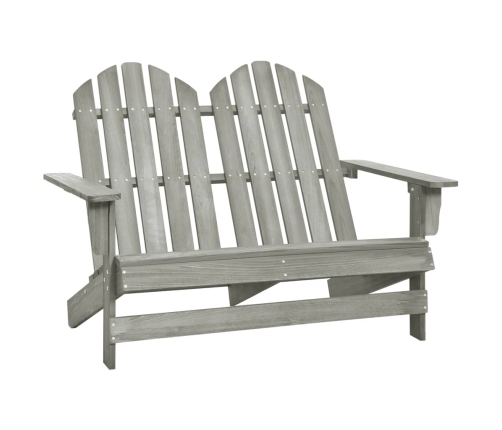 Silla Adirondack de jardín 2 plazas madera maciza abeto gris