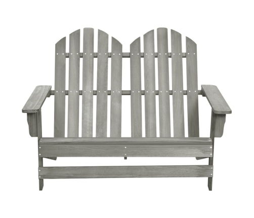 Silla Adirondack de jardín 2 plazas madera maciza abeto gris