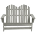 Silla Adirondack de jardín 2 plazas madera maciza abeto gris