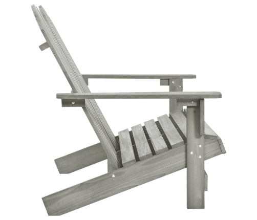 Silla Adirondack de jardín 2 plazas madera maciza abeto gris