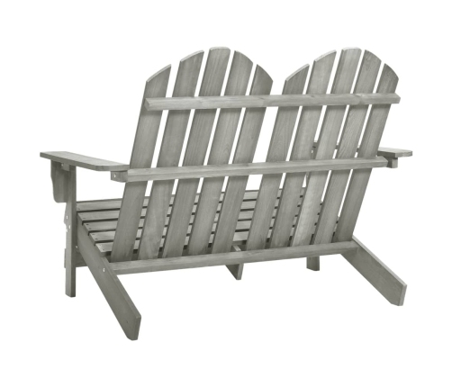 Silla Adirondack de jardín 2 plazas madera maciza abeto gris