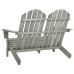 Silla Adirondack de jardín 2 plazas madera maciza abeto gris